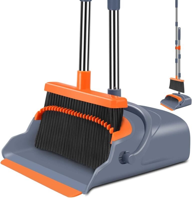 Kelamayi Upgrade Broom and Dustpan Set, Self-Cleaning with Dustpan Teeth, Indoor&Outdoor Sweeping, Ideal for Dog Cat Pets Home Use, Stand Up Broom and Dustpan (Gray&Orange) Kelamayi Upgrade Broom and Dustpan Set, Self-Cleaning with Dustpan Teeth, Indoor&Outdoor Sweeping, Ideal for Dog Cat Pets Home Use, Stand Up Broom and Dustpan (Gray&Orange)