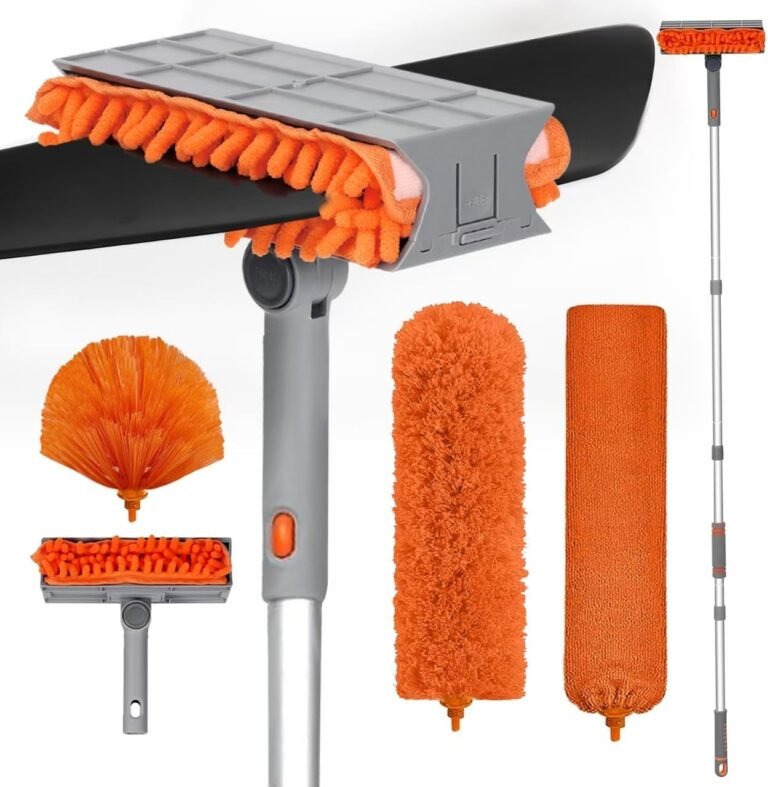 Ceiling Fan Cleaner Duster with 72‘’ Extendable Long Handle Cleaning Duster Kit, Reusable Chenille & Microfiber Mop Head for High Ceiling Fan Blade Wall Blinds Cobweb Ceiling Fan Cleaner Duster with 72‘’ Extendable Long Handle Cleaning Duster Kit, Reusable Chenille & Microfiber Mop Head for High Ceiling Fan Blade Wall Blinds Cobweb