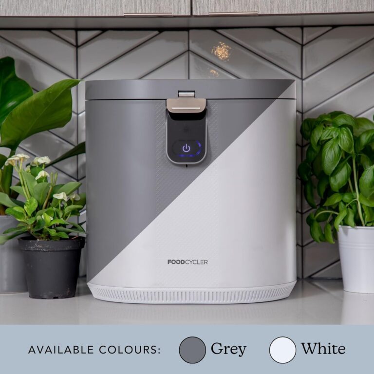 Food Cycler Eco 5 Silent and Odorless Electric Indoor Home Kitchen Composter | Award-Winning Countertop Food Scrap Disposer with 5L Compost Bin for Easy Waste Management | Grey