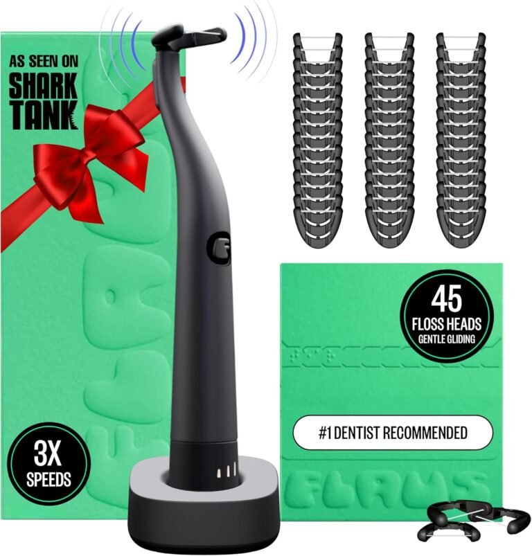 FLAUS Electric Flosser (Gentle Glide) – Shark Tank + Oprah’s List – Water Floss Alternative – Dental Plaque Remover for Adults – Easy Vibration Power Flossing – Safe Portable Gum + Teeth Cleaning Tool FLAUS Electric Flosser (Gentle Glide) – Shark Tank + Oprah’s List – Water Floss Alternative – Dental Plaque Remover for Adults – Easy Vibration Power Flossing – Safe Portable Gum + Teeth Cleaning Tool