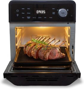 Nuwave Plug-In Grill Air Fryer Oven Combo, More Even Heat with Sheath Heaters, True Char Flavor, 150 Presets, Smart Temperature Probe, 50–500°F, 3 Power Levels, Stainless Steel