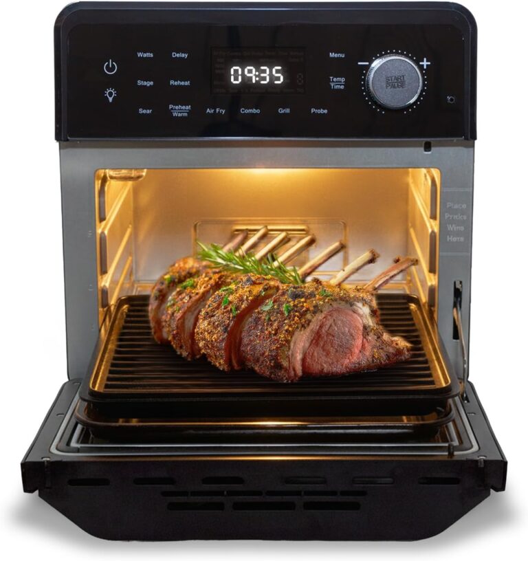 Nuwave Plug-In Grill Air Fryer Oven Combo, More Even Heat with Sheath Heaters, True Char Flavor, 150 Presets, Smart Temperature Probe, 50–500°F, 3 Power Levels, Stainless Steel