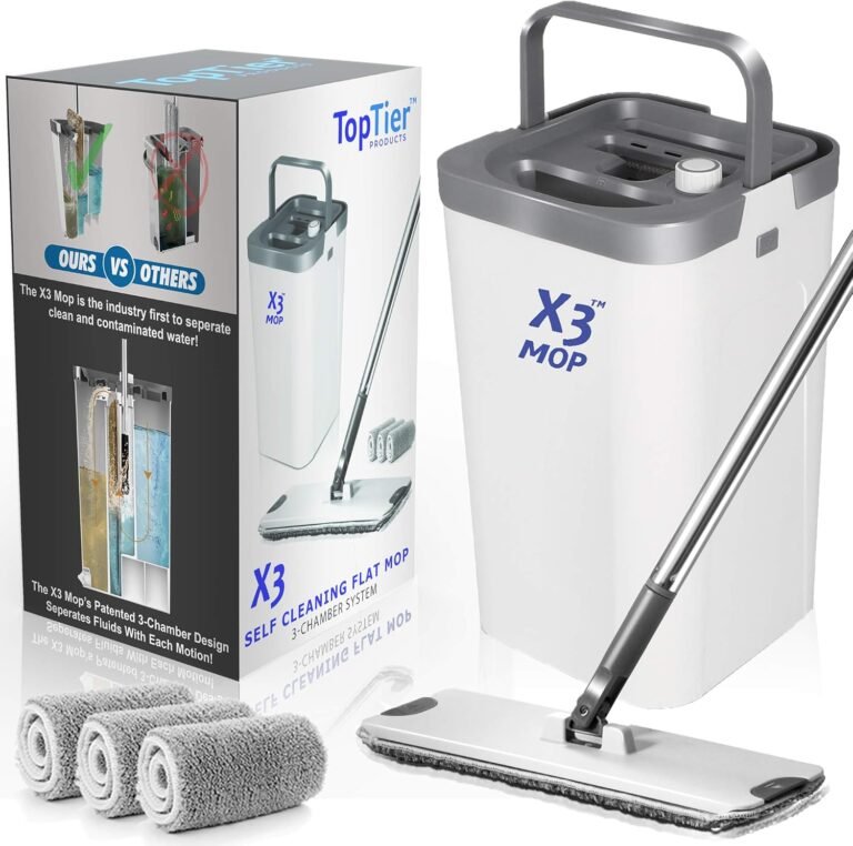 X3 Mop, Separates Dirty and Clean Water, 3-Chamber Design, Flat Mop and Bucket Set, Hands Free Home Floor Cleaning, 3 Reusable Microfiber Mop Pads Included (Original X3 Mop) X3 Mop, Separates Dirty and Clean Water, 3-Chamber Design, Flat Mop and Bucket Set, Hands Free Home Floor Cleaning, 3 Reusable Microfiber Mop Pads Included (Original X3 Mop)