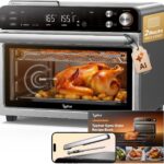 Typhur Sync Oven with Smart Wireless Meat Thermometer Probe, 12‑in‑1 Countertop Airfryer Toaster Oven Combo, 360° Turbo Convection, Dehydrator, Recipes & 5 Accessories, Large 27QT with Extra Wire Rack